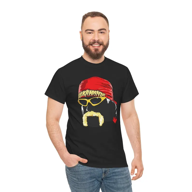 

Camiseta tributo a Hulkamania: camiseta unisex de algodón grueso para fanáticos de la lucha libre, entusiastas de los deportes,
