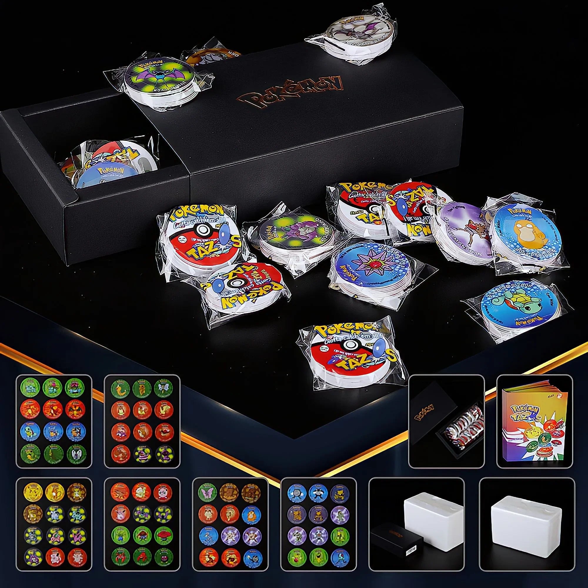 Pokemon Tazos 1/2/3 Generation160/100/141pcs Card Pogs Pikachu Charizard Trainer Full Collection Game Card Cheetos Chipitaps Tap