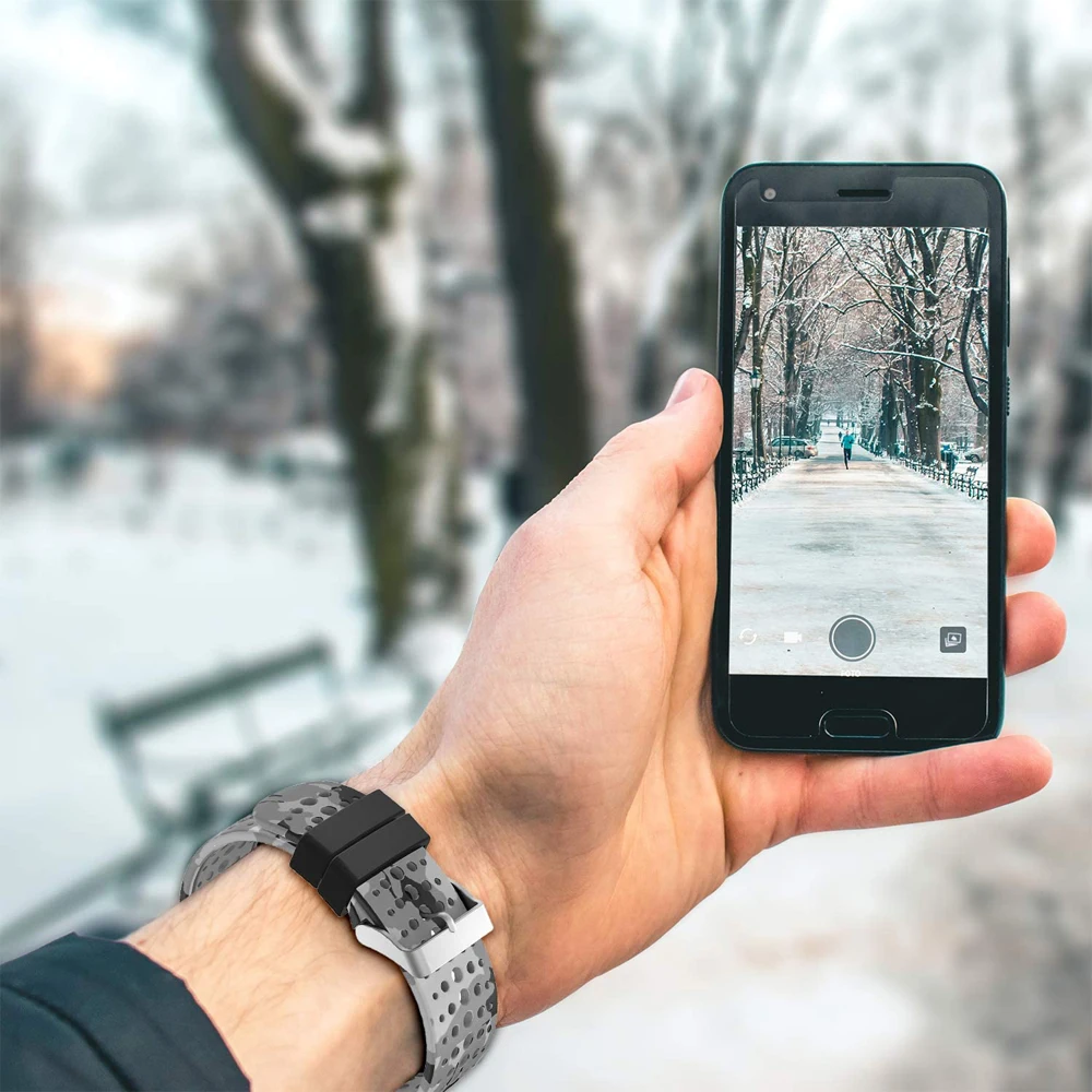 สายนาฬิกาข้อมือซิลิโคนสำหรับ Garmin Forerunner 220/230/235/620/630/735XT, สายอะไหล่สร้อยข้อมือโลหะหัวเข็มขัด