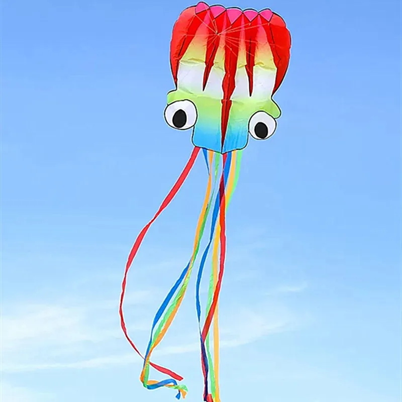 Spedizione gratuita octopus kite flying soft aquiloni giocattoli per bambini kite factory walk in sky outdoor fun sports beach aquiloni koi ikite