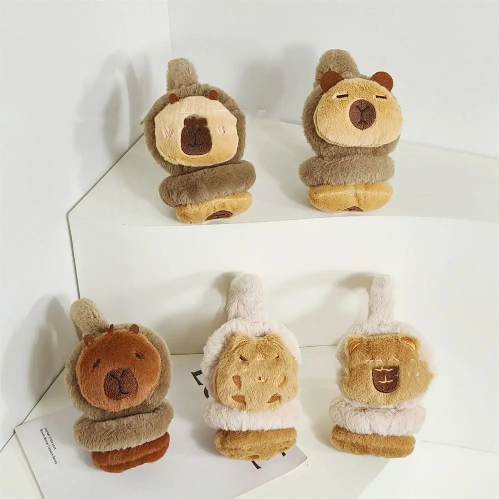 Comfortable Cartoon Capybara Earmuffs Thicken Windproof Winter Plush Earmuffs Keep Warm Earflap Foldable Ear Cover Cycling