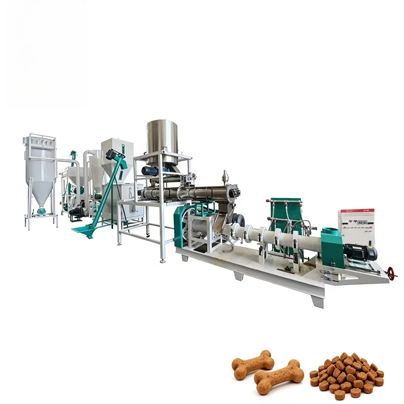 Automatic Wet Process Single Screw Extruder Line for Pet Food Fish Cat Dog Shrimp Feed with Customized Capacity