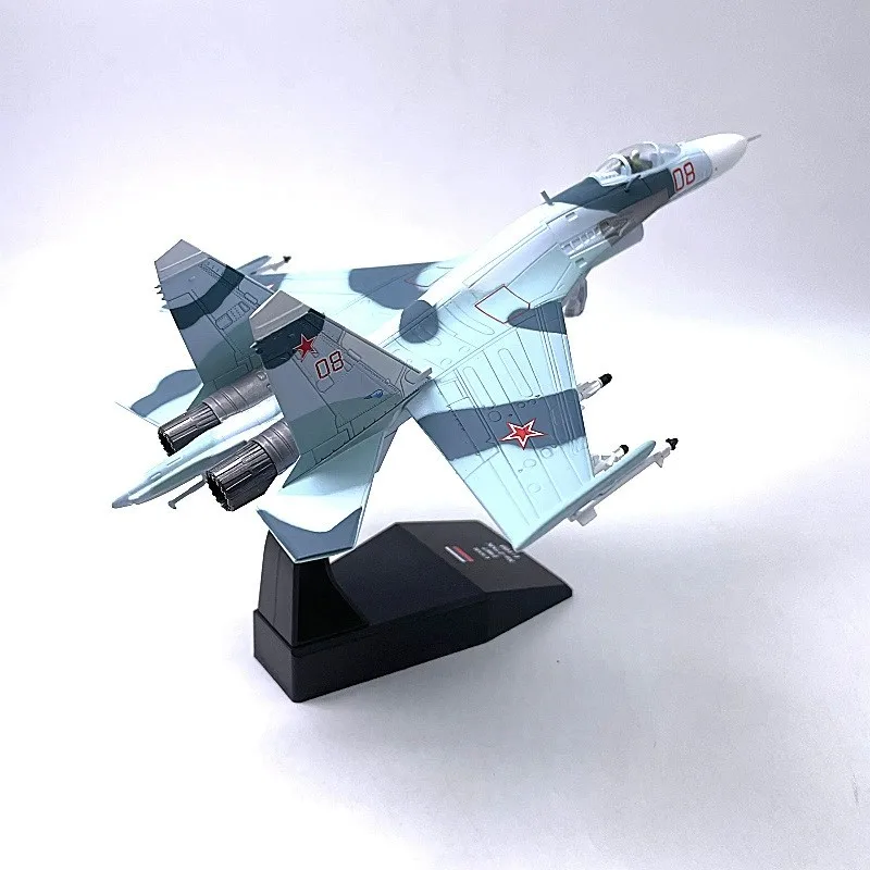 1:100 Scale Aircraft SU27 SU-27 Flanker Fighter Model Russia Air Force Static Simulation Product Miniature Airplane Models