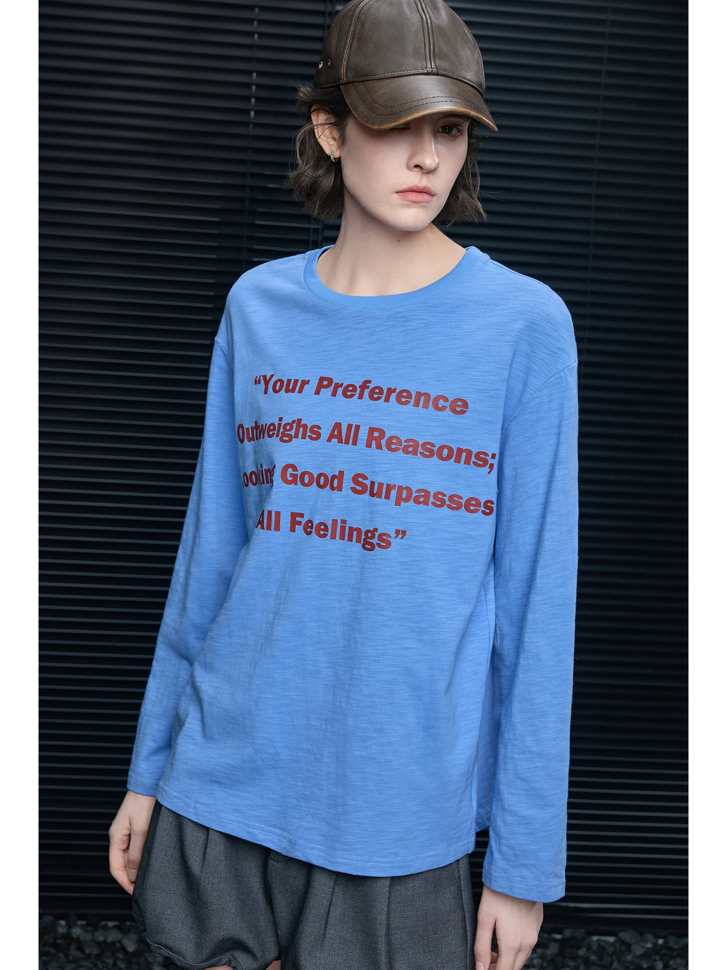 

Ladies' Cotton Long Sve Printed T-irt Lazy Sle Base irt Korean Versatile Spring New Arrival Street Sle Loose Fit