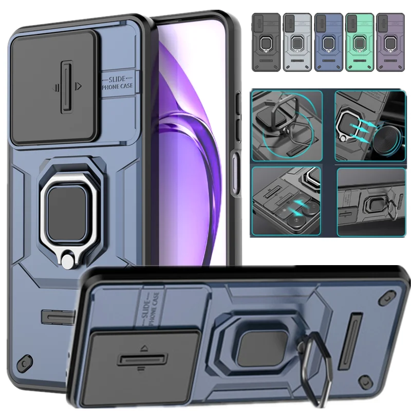 Armor Shockproof Case For OPPO A40 4G A40M A60 A80 5G A3 Pro A3x Protective Cover Magnetic Ring Stand Holder Coque Fundas Capa