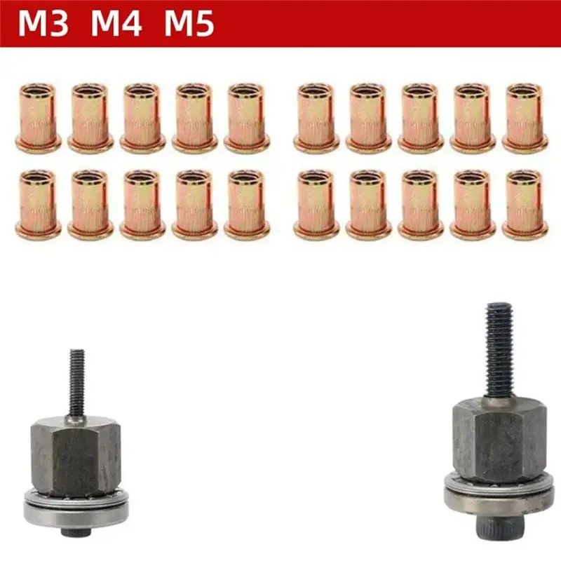 HRBAJ-Manual Rivet Screw Riveter Rivet Nut Tool Adapter Metal License Plate Simple Installation 11Pc