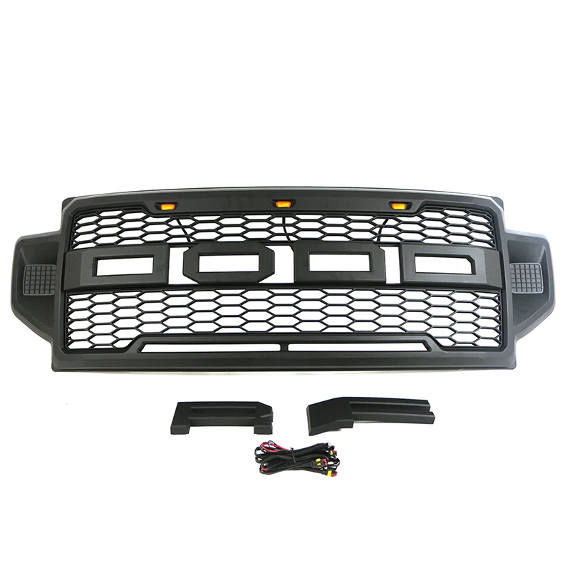 2022 New Style Front Bumper Grille With Three Amber Led  Lights FIT FOR FORD F250 350