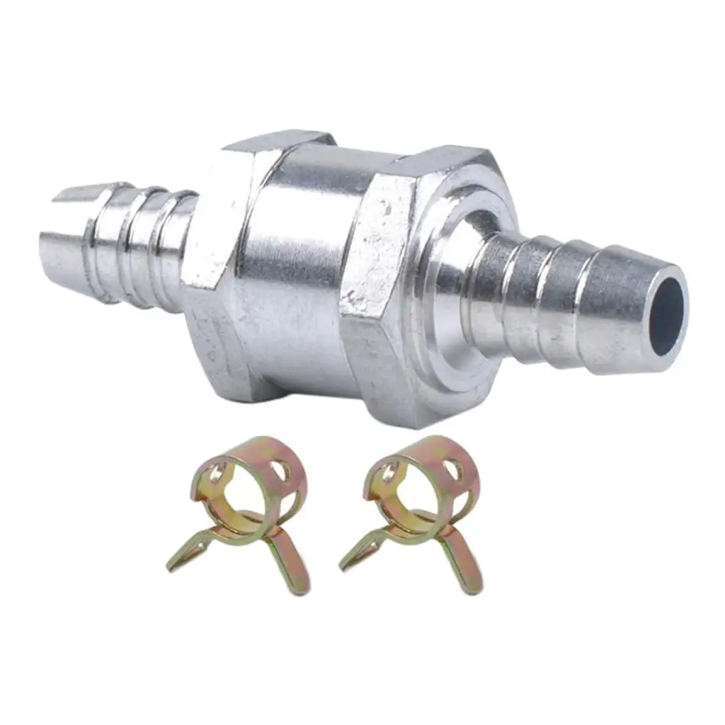 

Universal 8mm Inline Fuel Check Valve Aluminium Anti Backflow Non Return for Oil Water Petrol Carburettor