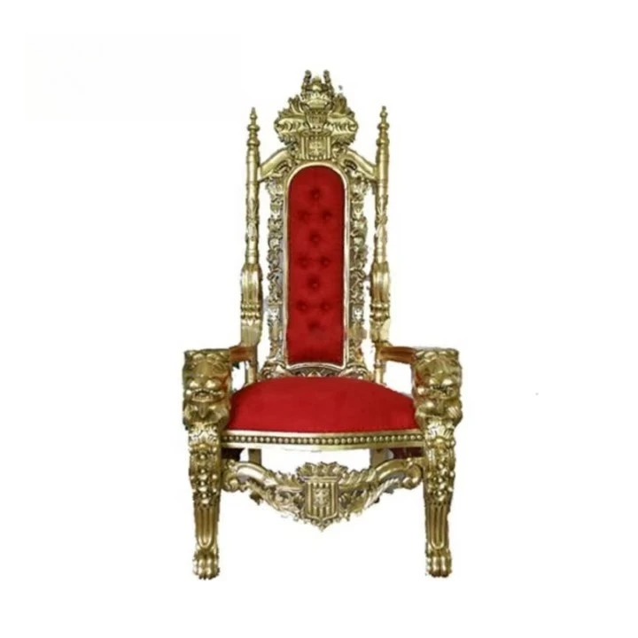 Silla de Trono Real Tallada para Eventos y Bodas, Respaldo Alto, Venta al por Mayor, Modelo xx-JJY-GWY-C003