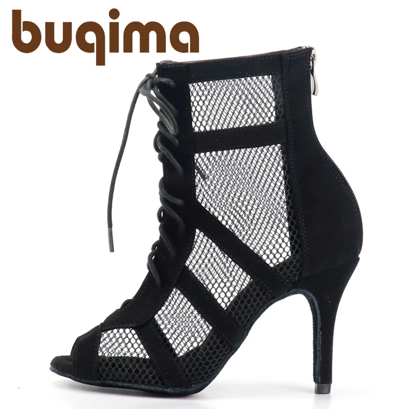 

Buqima Fashion Dance Boots Women's Latin Jazz Tango Rumba Samba Ballroom Party Shoes Breathable Sneakers Ladies High Heels