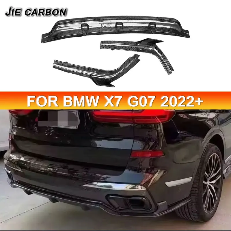 For BMW X7 G07 2022+ Carbon Fiber Rear Bumper Diffuser Splitter Spoiler Rear Lip Car Accessories Upgrade Body Kit