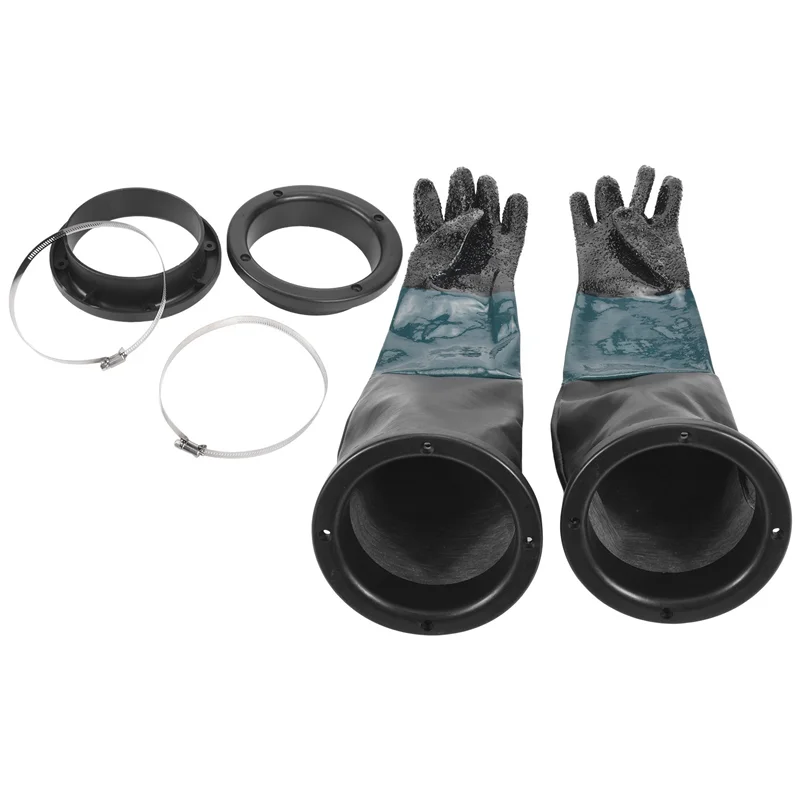-ABGY قفازات السفع الرملي أجزاء السفع الرملي 60 سم مع حلقات O لخزانة السفع الرملي