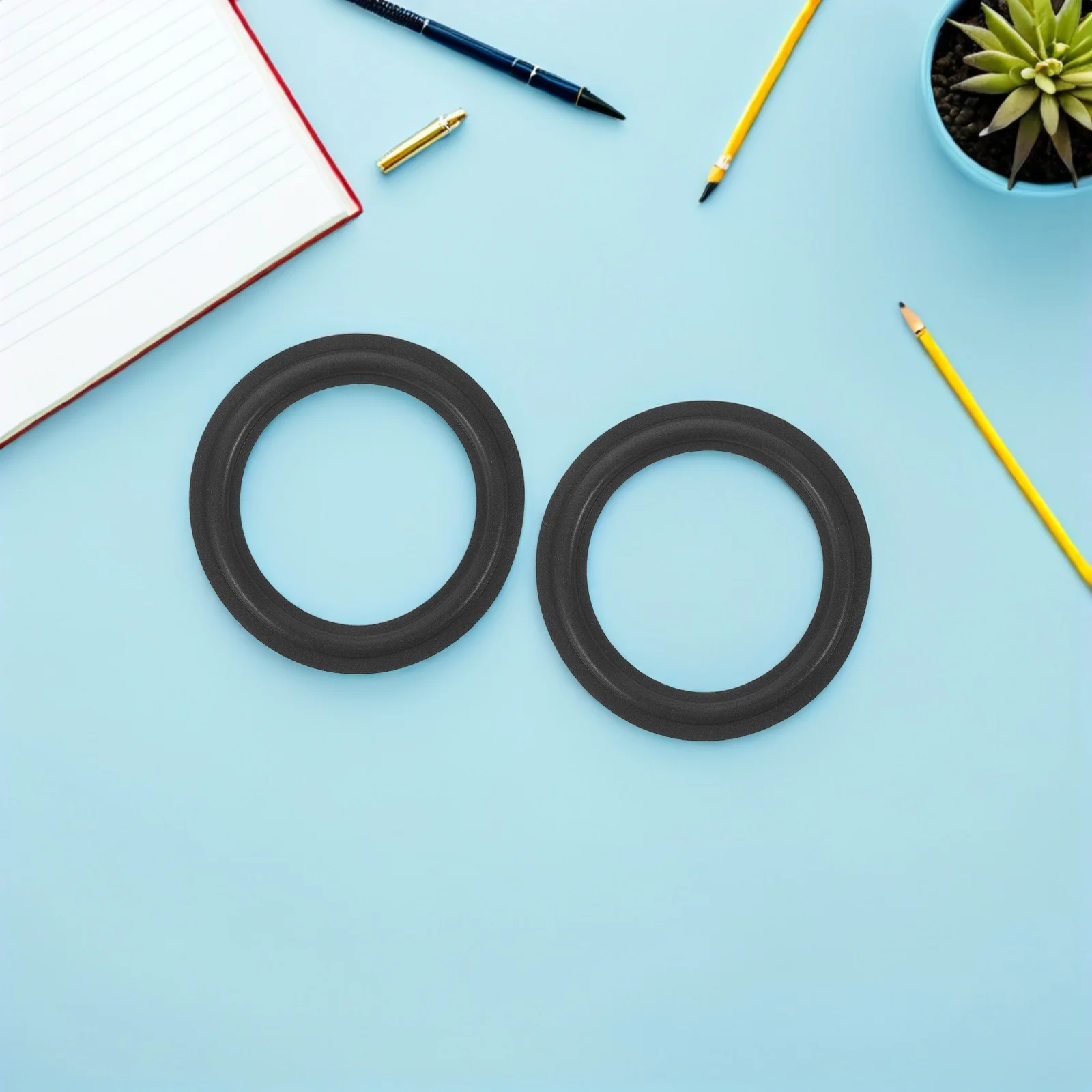 

5Pcs Speaker Edge Surround Rings Foam Sponge Replacement Parts for Audio Woofer Repair DIY 6.21 Inch Round Black Speaker