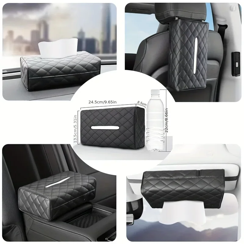 Car Tissue Holders, Oversized Car Tissue Box for Hanging on The Back of Car Seats, Multifunctional Sunshade Tissue Box