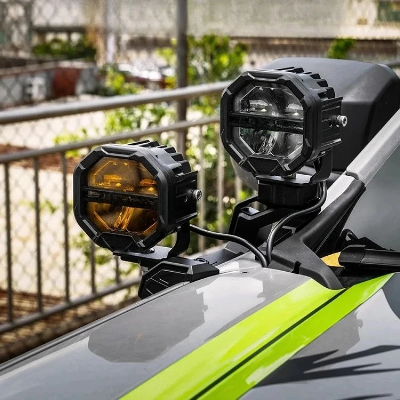 For Ford Ranger 2023-2025 Car A-Pillar LED Spotlight Expansion Bracket Front Hood Dual Light Quick-Release Auxiliary Lamp Stand