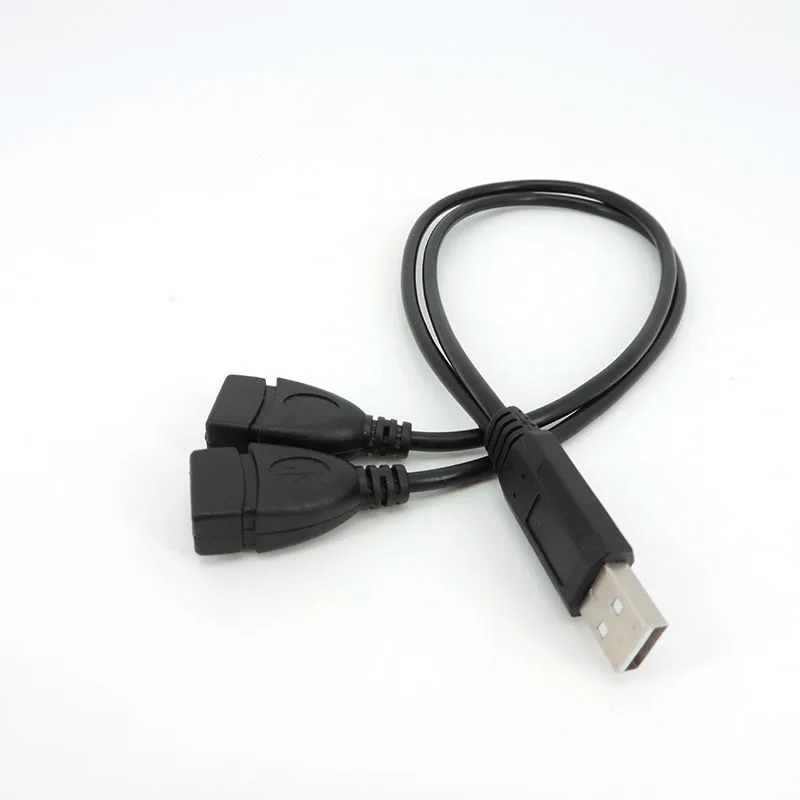 1 usb 2.0 male to 2way usb female OTG splitter power data adapter DC connector charging cable extender usb q1