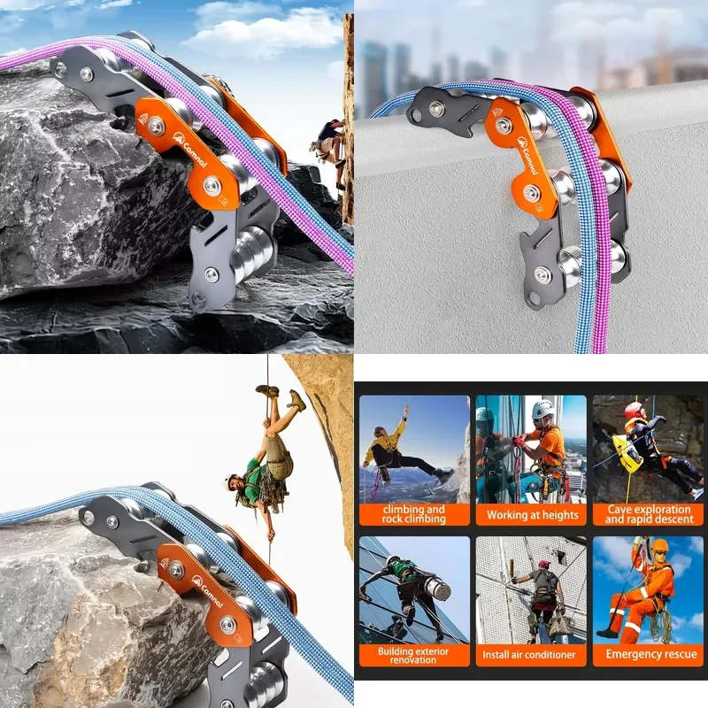 for Camnal Aviation 7075 Aluminum Alloy 4 Slot Chain Rope Protector Safety Harness Frame Outdoor Rescue Caving Rock Climbing
