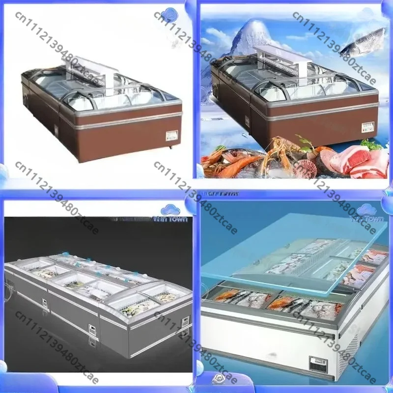 Commercial Horizontal Island Display Freezer Chiller For Supermarket Grocery Retail Convenience Store