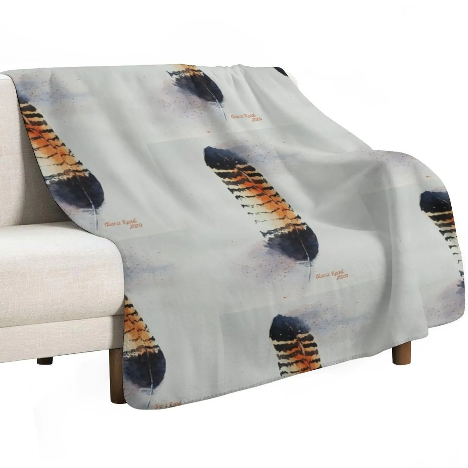 Black Cockatoo Feather Throw Blanket Cozy Napping Blanket Gift for Mom Dad