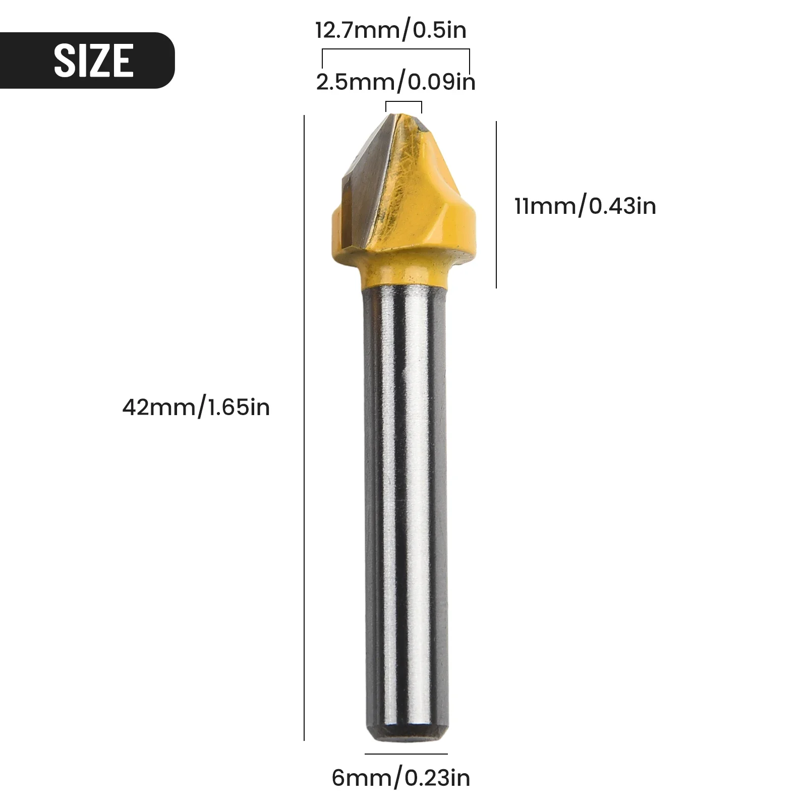 2pcs V-Shaped Groove Router Bit 90 Degrees 6mm Shank With Flat Head Carbide Wood Engraving Milling Cutter Woodworking Router Bit
