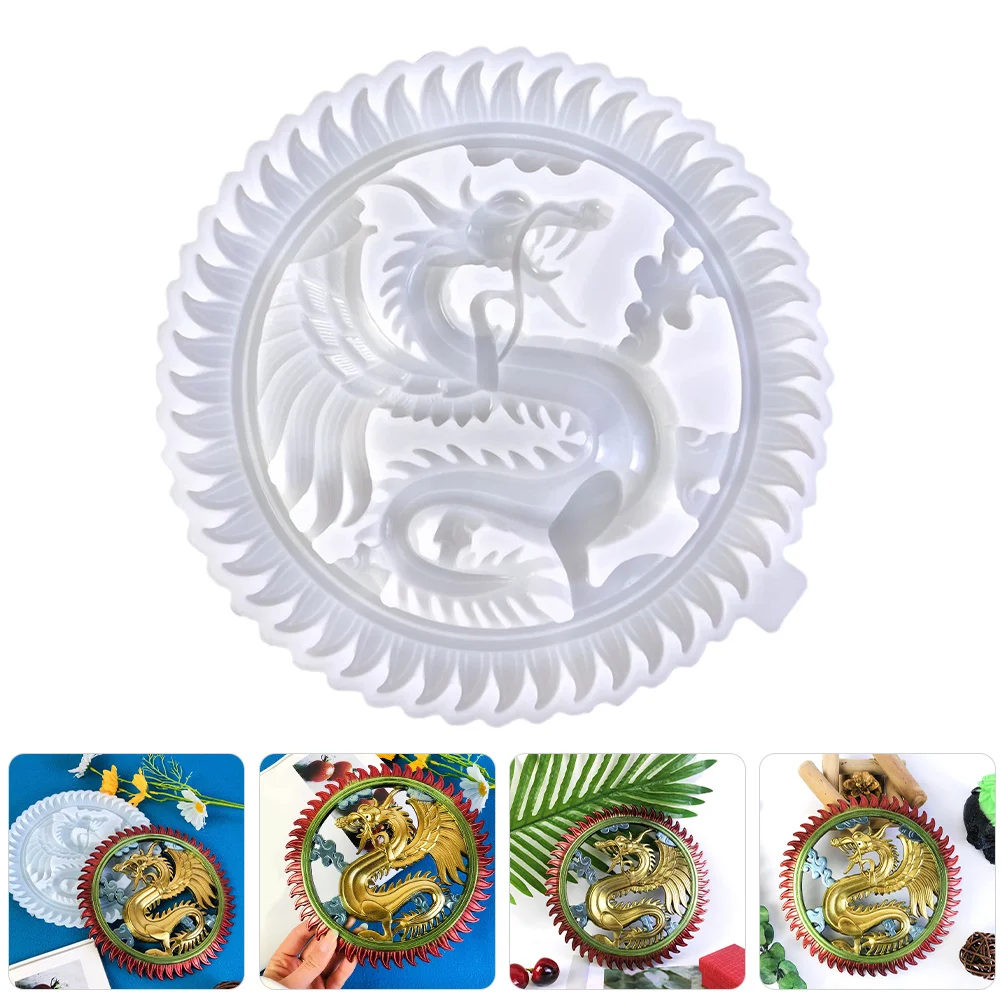 

Dragon Embossment Silicone Mold Flexible Durable Resin Epoxy Casting Plate Craft Mold Dragon Silicone Molds for Resin