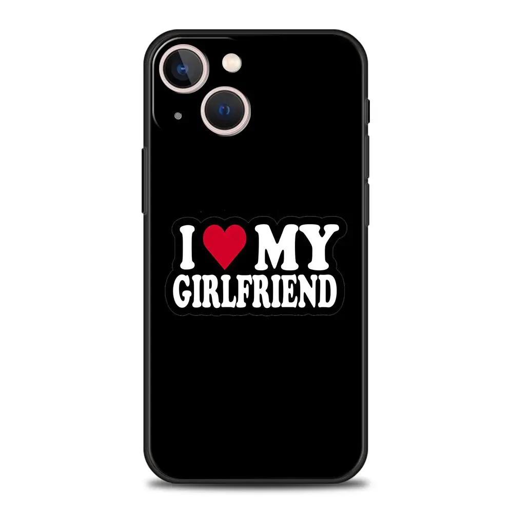 لطيف أنا أحب صديقتي صديقها جراب هاتف آيفون 16 13 15 14 12 11 برو ماكس XR X SE XS 7 8 زائد لينة غطاء من البولي يوريثان