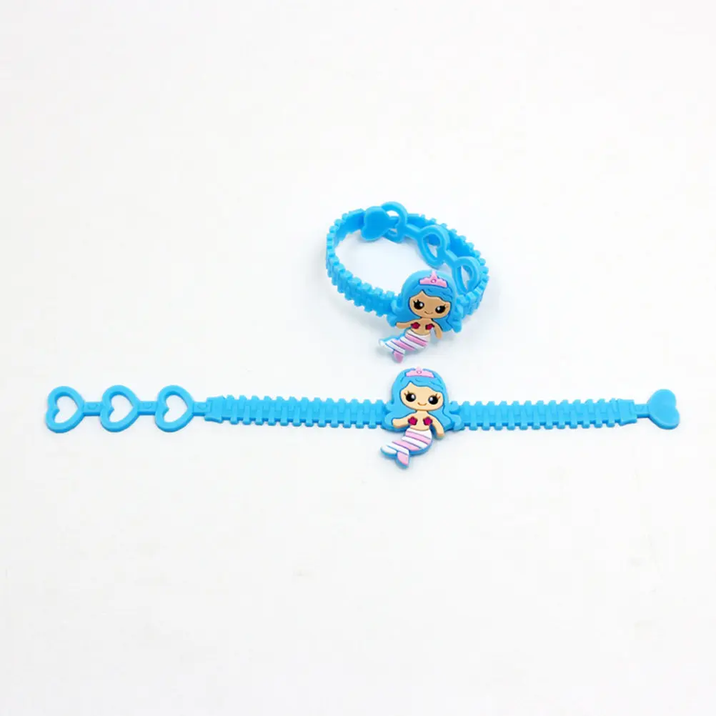 10pcs Mermaid Wristbands Bulk Set – Eco-Friendly, Non-Toxic PVC Party Bracelets for Birthday, Christmas, Halloween