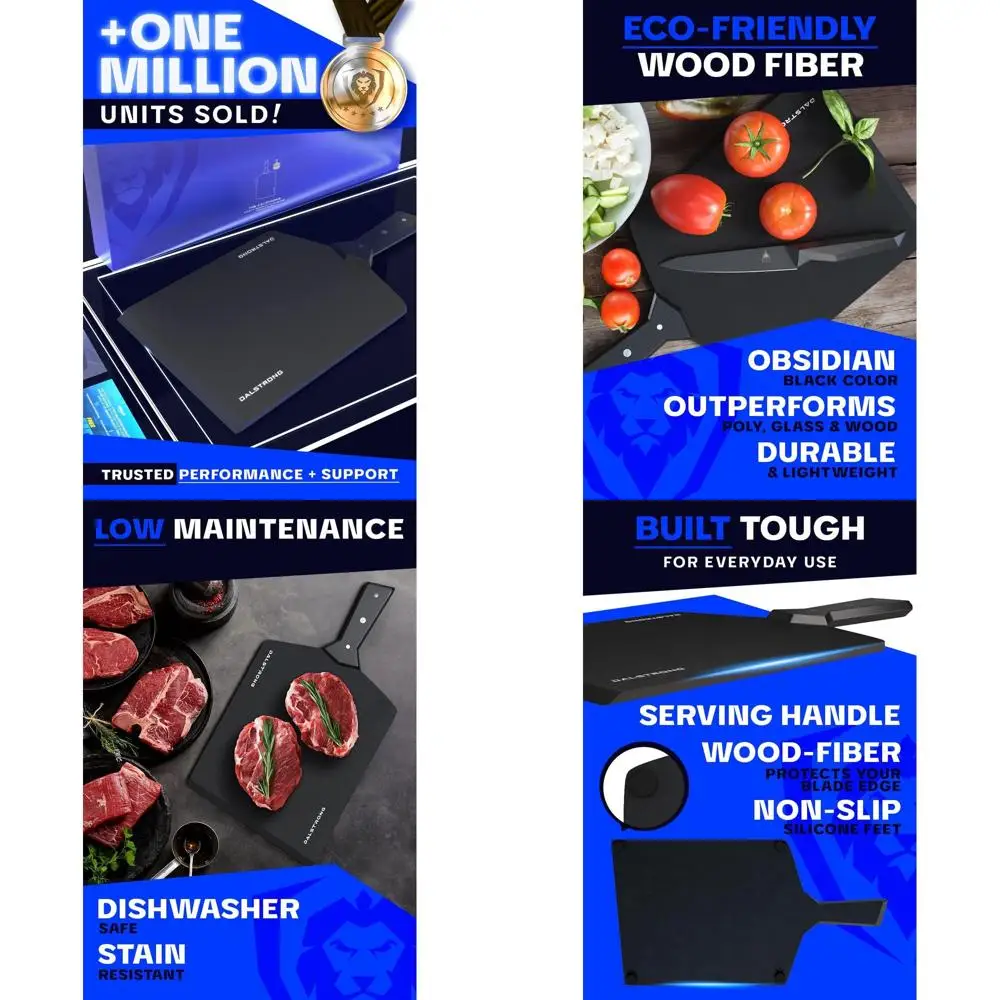 

Разделочная доска средней серии Infinity — черное деревянное волокно, нескользящими ножками и ручкой G10