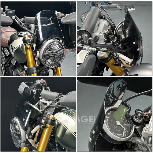 Imagen 2 del producto Parabrisas de motocicleta para Scrambler 400X Speed 400 2024 2025, carenado de faro, Deflector de flujo de aire, protector contra el viento, parabrisas