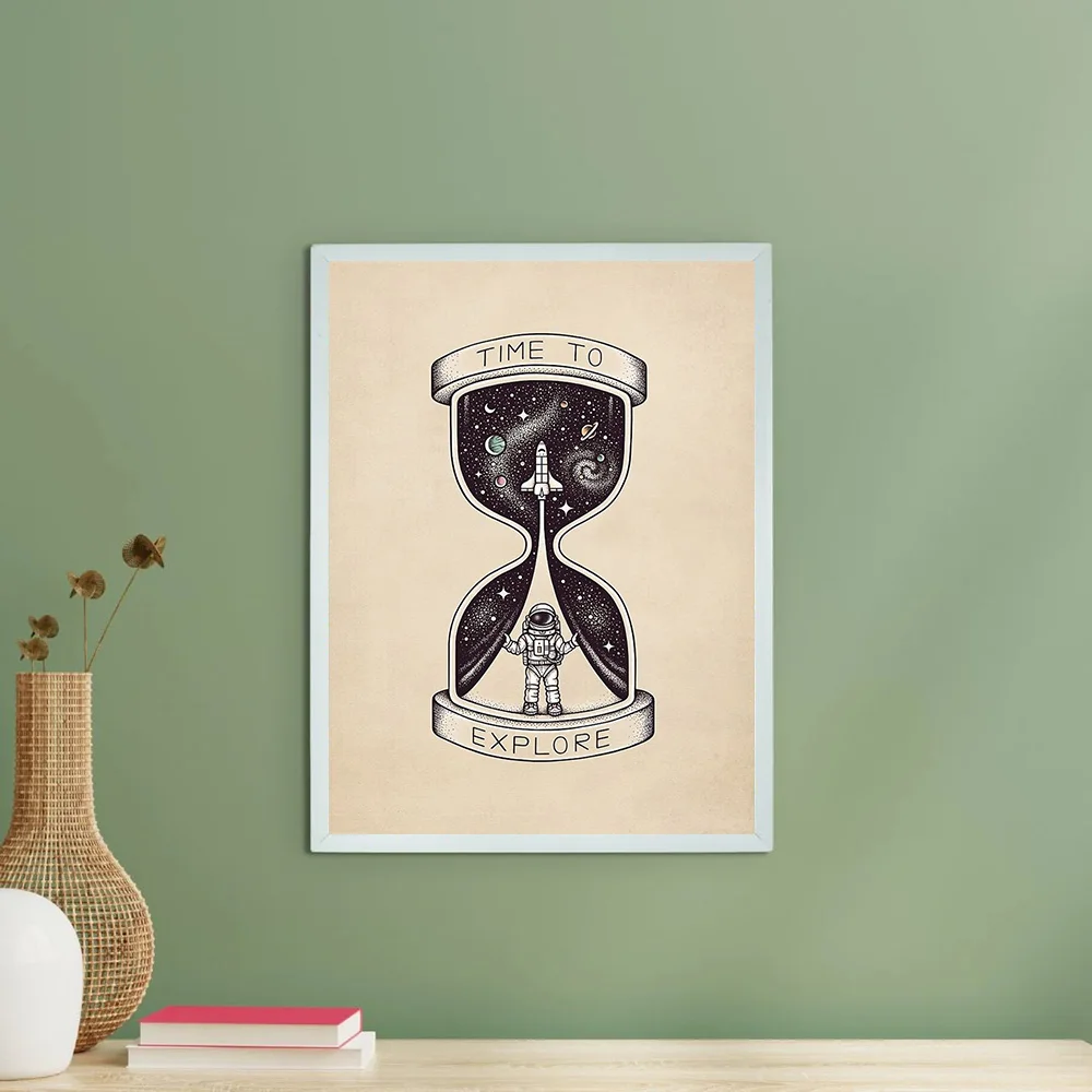 رائد فضاء الفضاء قماش جدار الفن غالاكسي الكون طباعة ريترو الخيال العلمي ديكور هدية ديكور المنزل