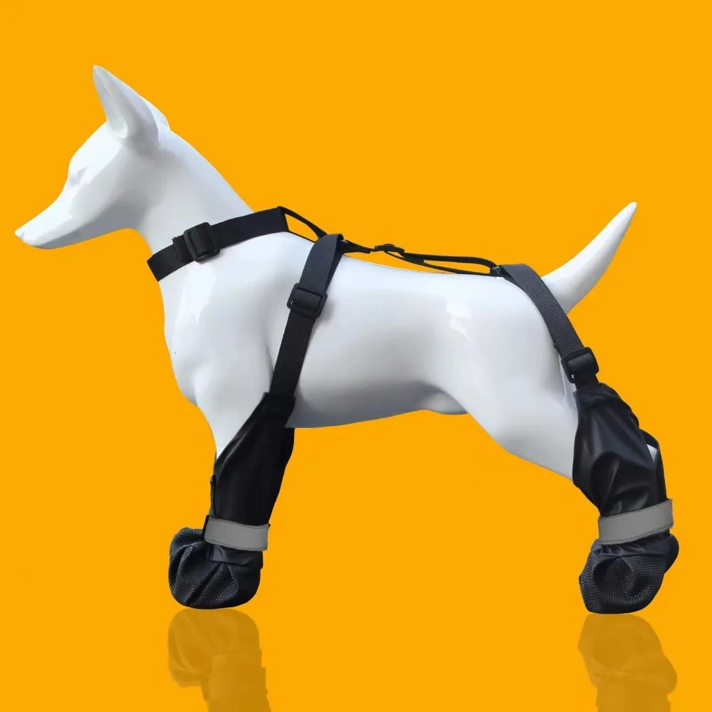 أحذية الحيوانات الأليفة قابل للتعديل عاكسة أحذية الكلب المطاط وحيد كل موسم مقاوم للماء أحذية الكلب مقاومة للانزلاق الكلب باو حامي فصيل كورجي #3