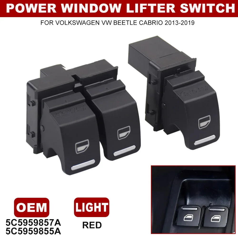 

Главный переключатель стеклоподъемника со стороны водителя для Volkswagen VW Beetle 2012-2019 Cabrio 2013-2019 5C 5959857 A 5C 5959855 A