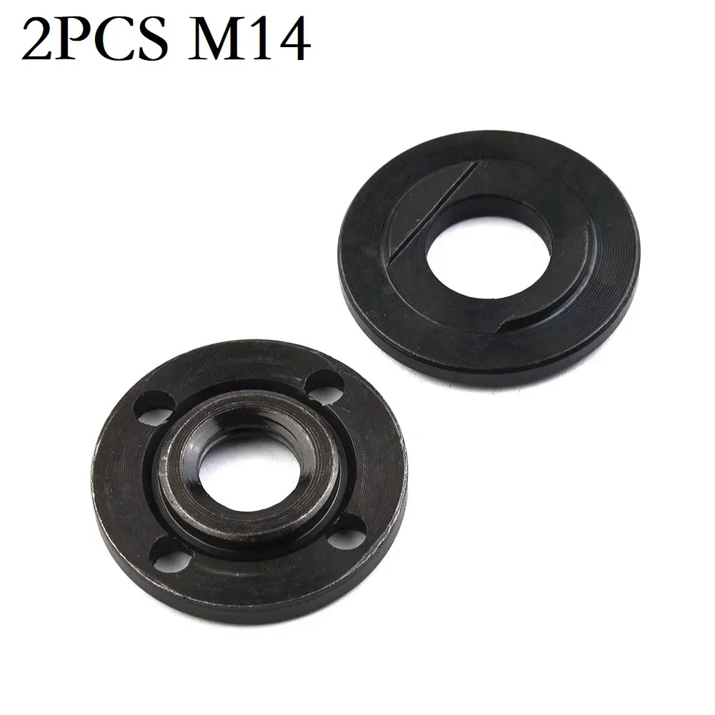 2pcs 40mm Diameter Flange Nut Set Tools Thread Replacement Inner Outer Nuts For 14mm Spindle Workshop Equipment