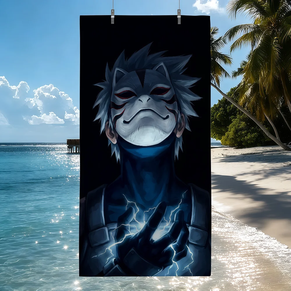 N-NARUTO Kakashi Hatake Towel Sports Quick Dry Travel Camping Sandproof Soft Light Large Beach Towel