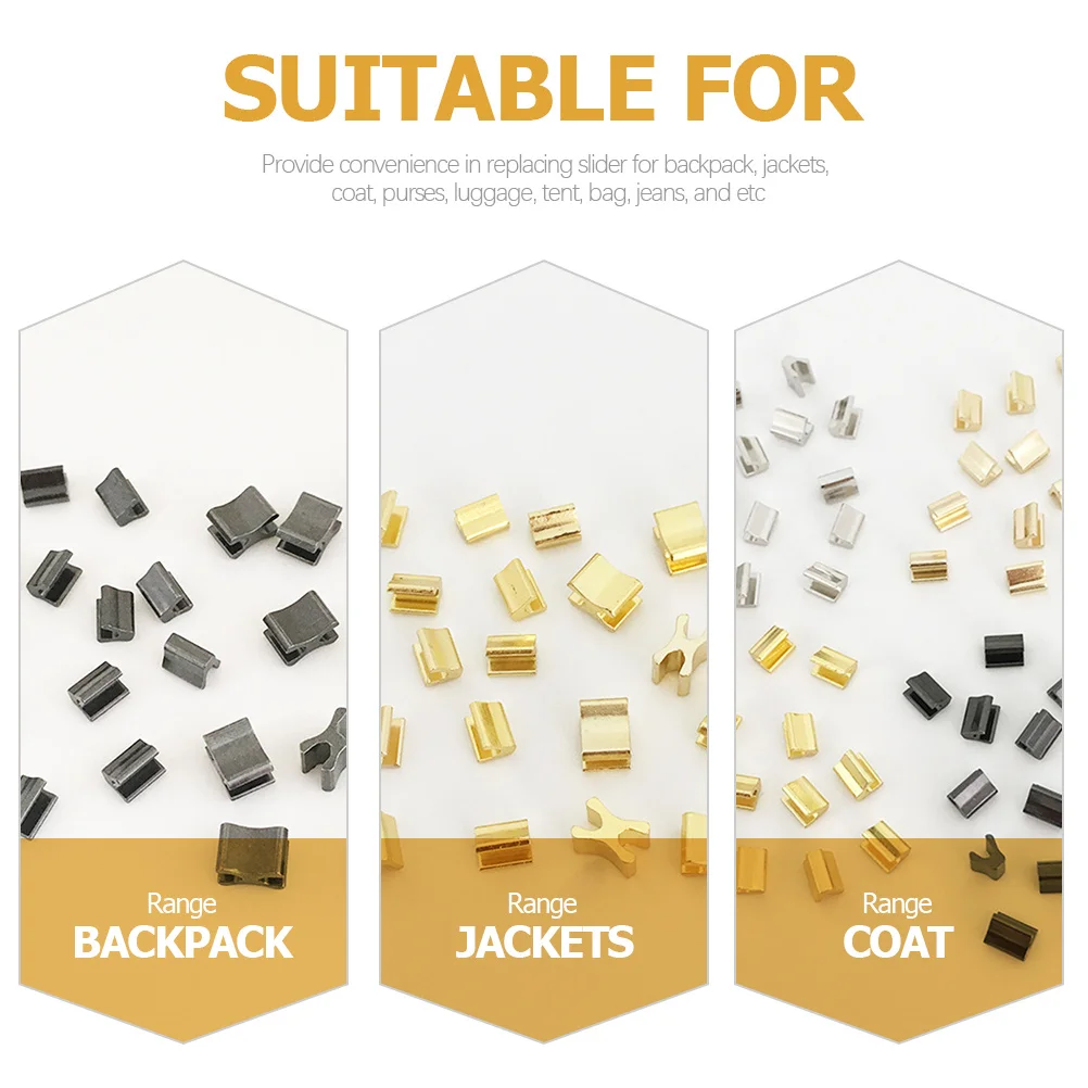 

1Set Zipper Repair Kit Metal Stops Replacement Slider for Clothing Projects Durable and Long-Lasting Use Practical and