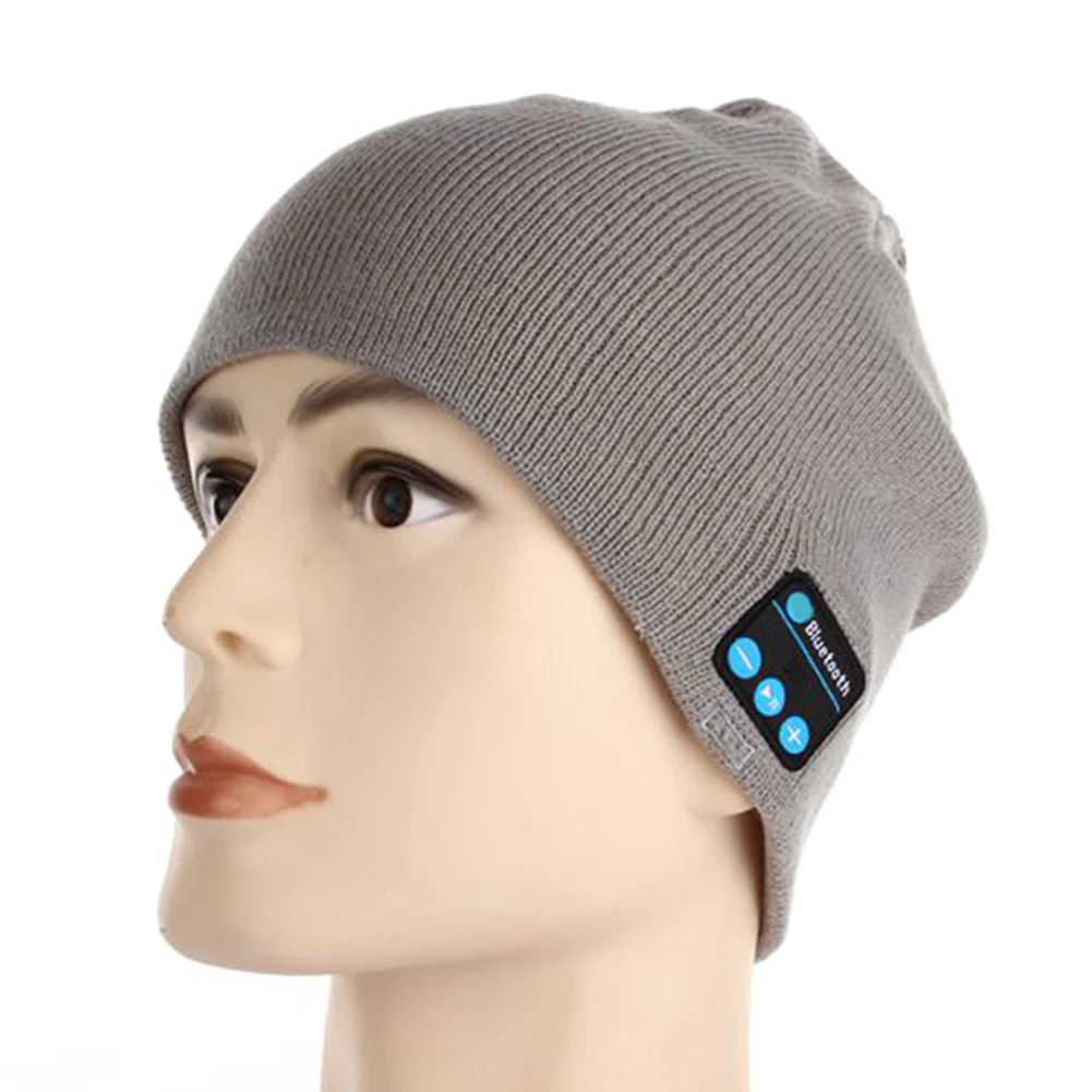 Winter Bluetooth Music Soft Beanie Hat with Stereo Headphone Headset Speaker Wireless Warm Beanie Ski Cap Warm Knitting Beanies