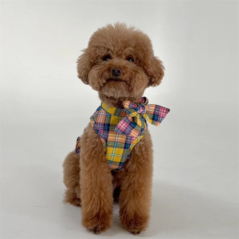 

SHISHI British Style Pet Dog Christmas Plaid Skirt - Festive Puppy Xmas Plaid Dress, Cute Holiday Outfit for Small Medium Dogs