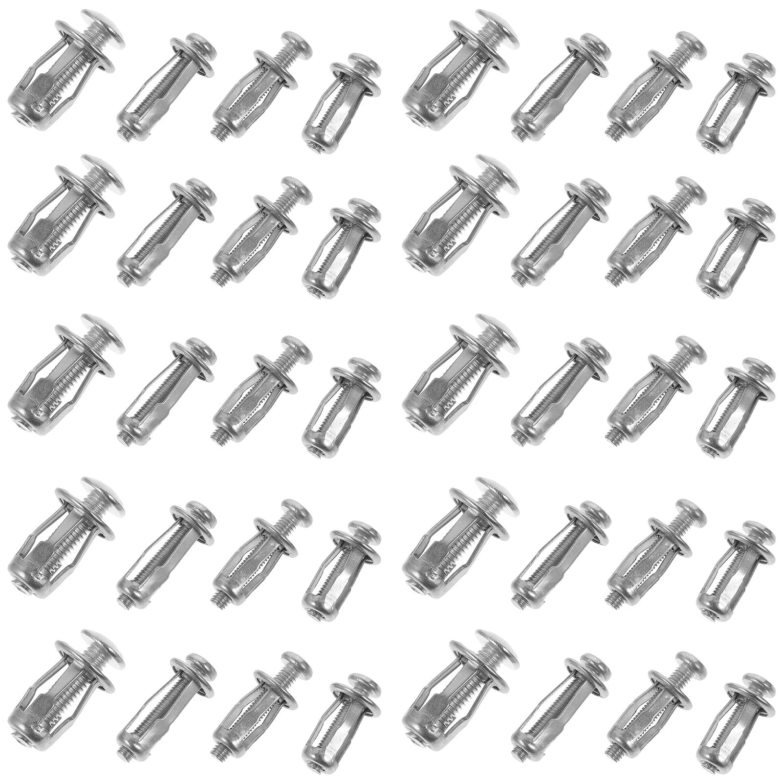 

40 Sets License Plate Screws Nuts 4x16+4x20x10+4x25x10+6x20+6x25x10 Hollow Wall Anchor Expansion Nuts Petal Jack Tool Steel