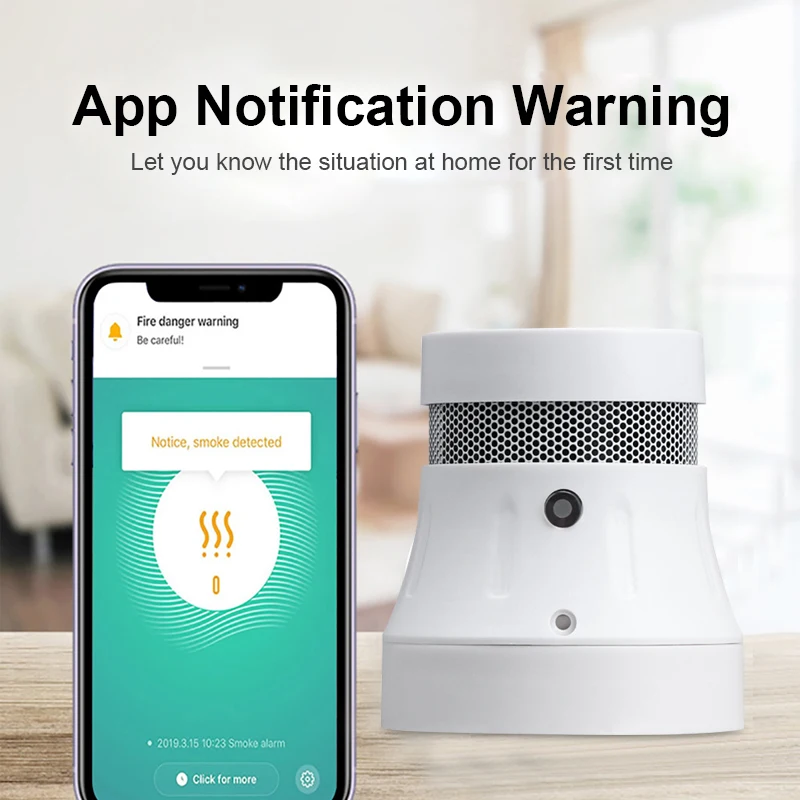 CORUI Tuya Wifi/Zigbee Rilevatore di fumo intelligente Sistema di allarme di sicurezza Smart Life/tuya App Allarme di fumo Protezione antincendio