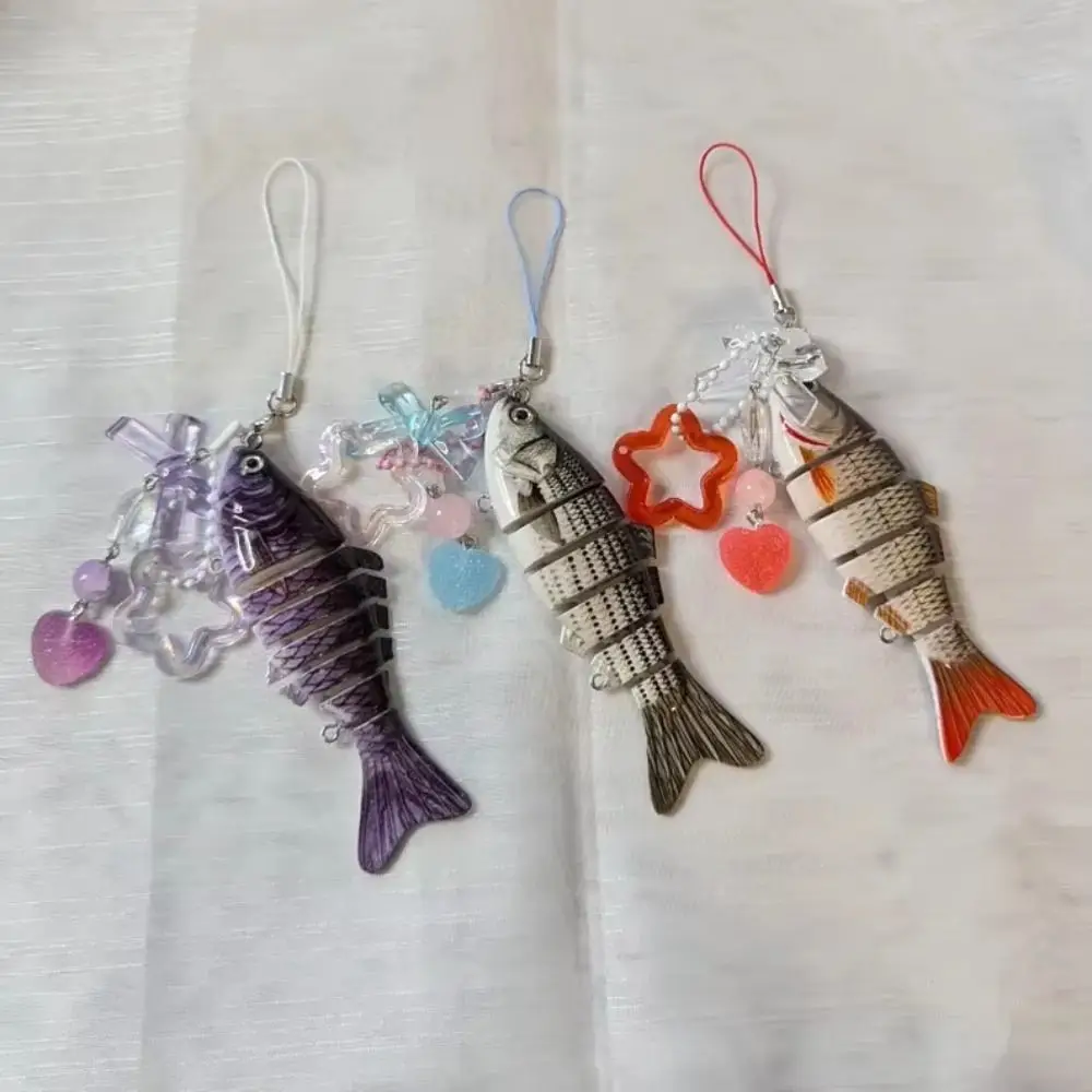 

Acrylic Handmade Fish Keychain Phone Charm Handcrafted Vintage Fish Star Pendant Simulated Exquisite Fish Phone Lanyard