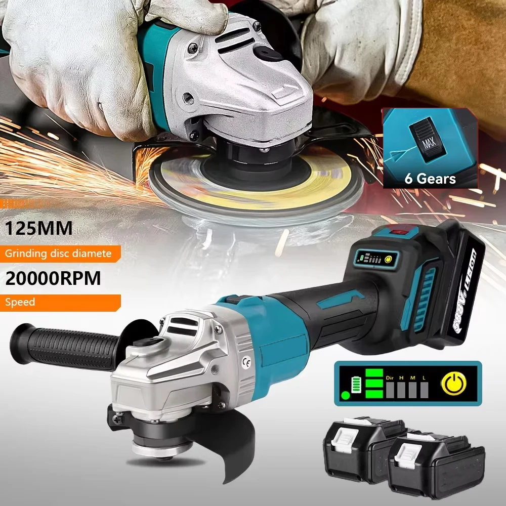 125mm Brushless Angle Grinder M14 Cordless Cutting Polishing Cutting Machine Power Tool For Makita 18V Battery