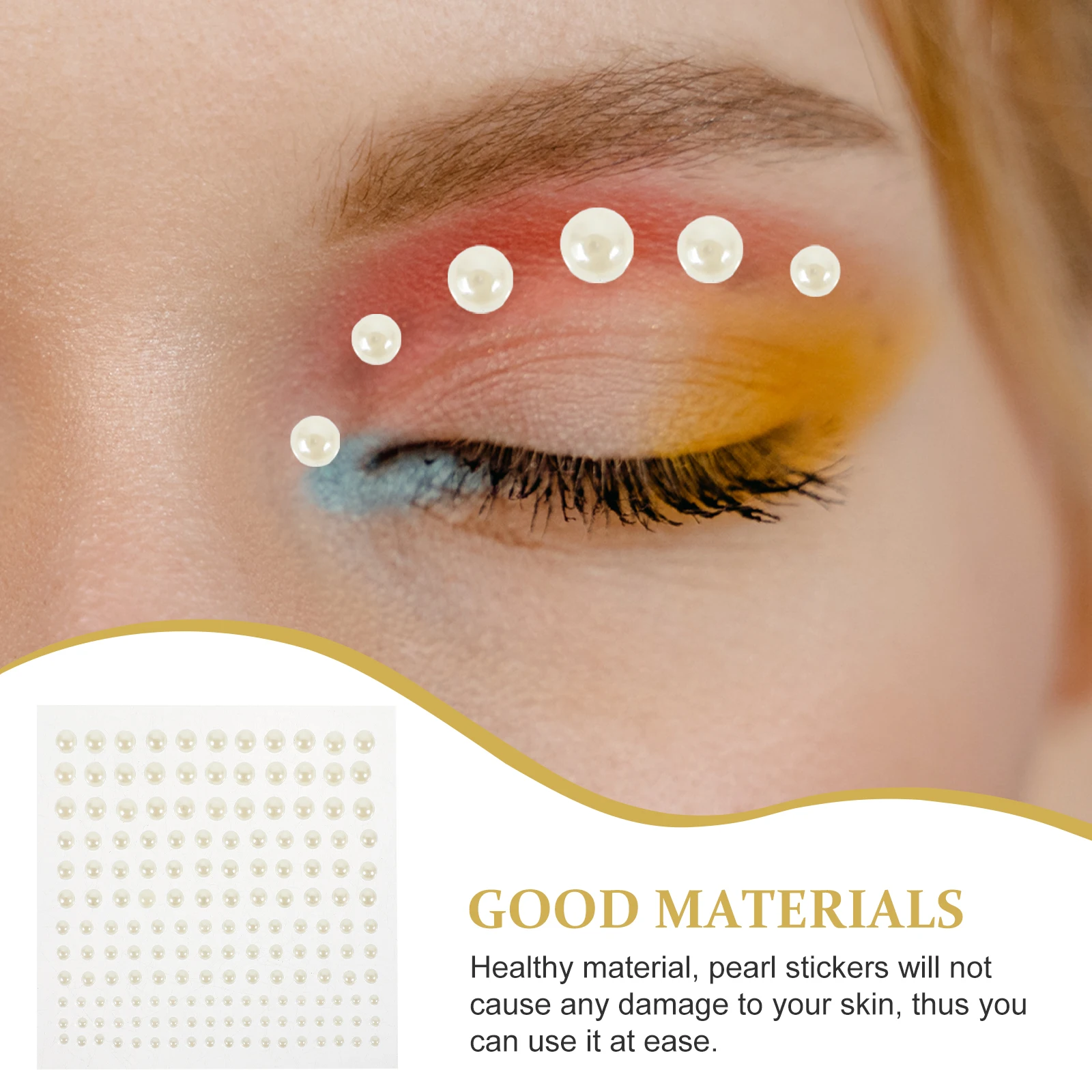 

4 Sheets Pearl Stickers Self-Adhesive Craft Pearls Faux Pearl Embellishment Makeup Decals Face Art Skin Safe Festival Nail Hair