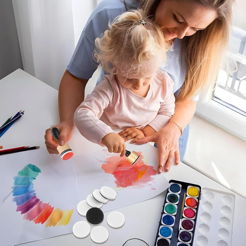 62Pack Ink Blending Tool - 2Pcs Mini Applicator Tools And 60Pcs Replacement Foam Pads, Ink Paints Mixing Blending Tool