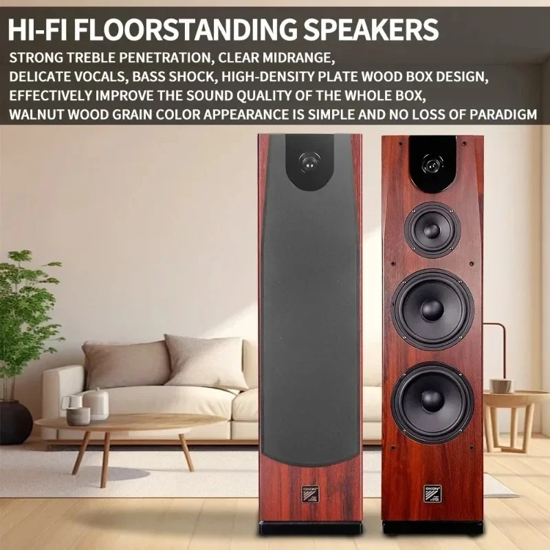 Hooqu الراقية برج المتكلم نظام المسرح المنزلي المهنية كاريوكي KTV المزدوج 8 بوصة مكبر الصوت الخشبي نظام ستيريو