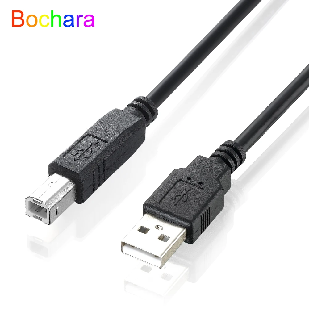 Kabel do drukarki Bochara USB 2.0 typu A męski na typ B męski folia + pleciony (wewnątrz) ekranowany 30 cm 50 cm 100 cm