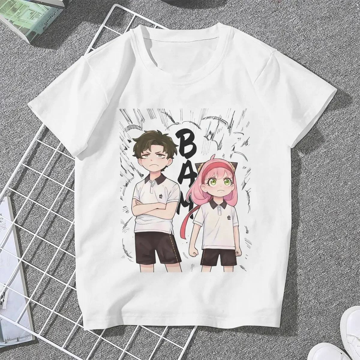 DAMIAN & ANYA Anime Spy×Family Women T Shirt Fibre Grunge Crewneck Polyester TShirt