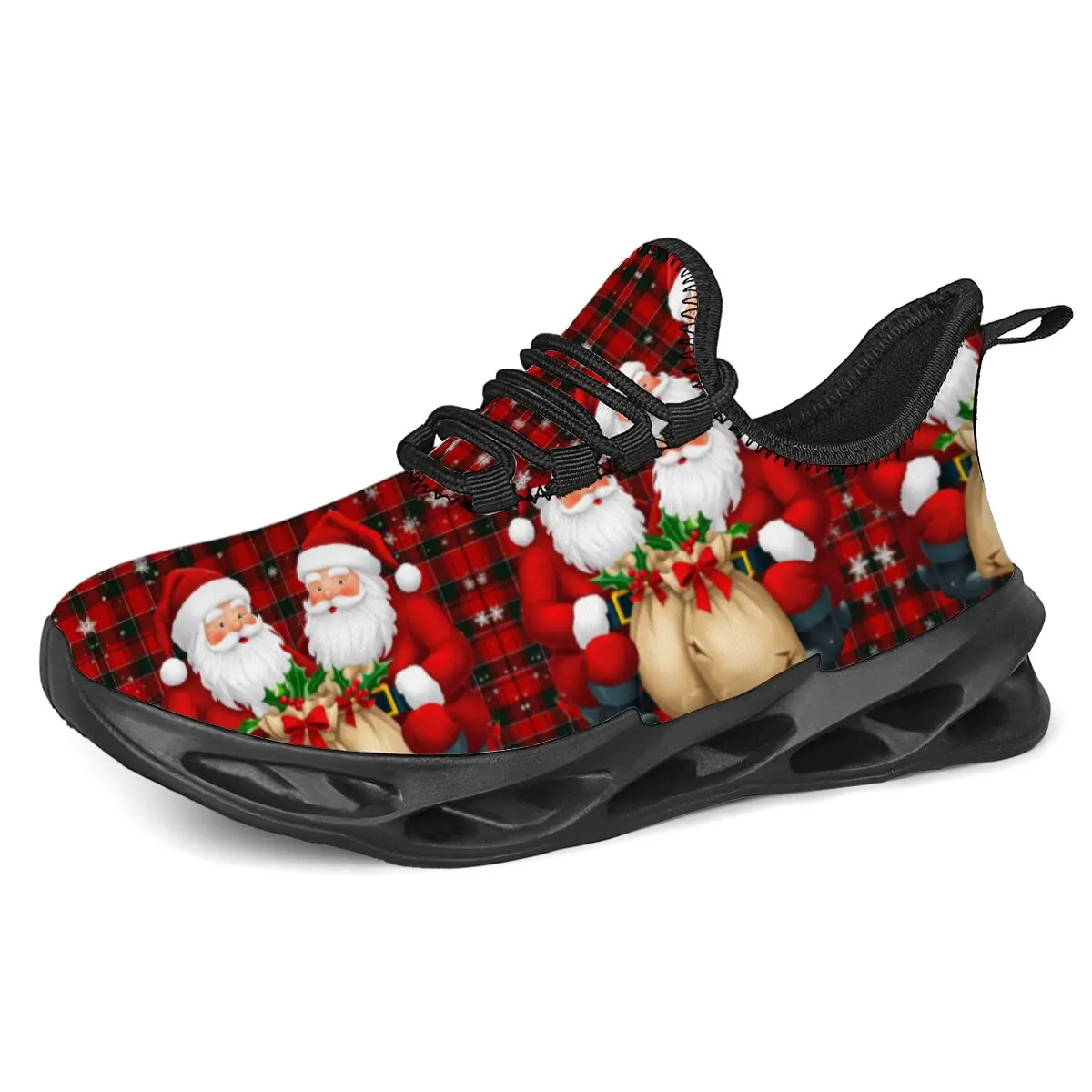 المتسكعون المرأة عيد الميلاد ثلج الجرافيك طباعة الدانتيل متابعة جولة T المرأة أحذية فلكنيز قماش المرأة حذاء مسطح Zapatos #1