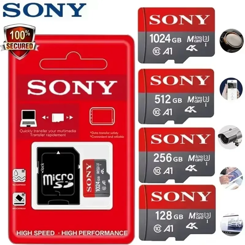 A2 SONY 1TB MicroSD Card High Speed Memory Card 512GB 128GB 256GB 64GB MicroSD U3 TF Flash Card for Xiaomi Phone Camera table PC