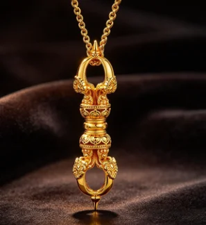 Stereoscopic hollow out King Kong pestle pendant retro style drop magic pestle pendant 9999gold