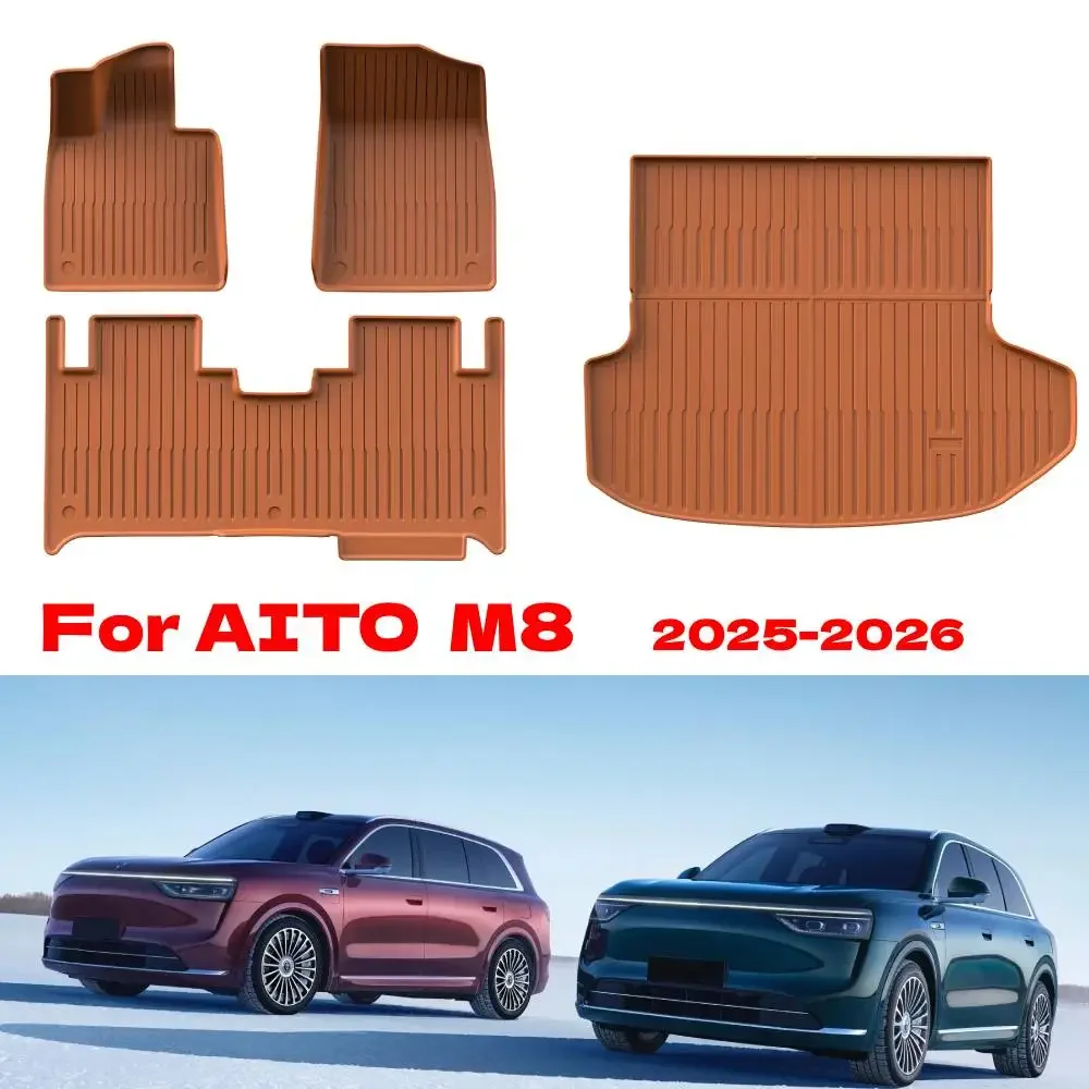 

Floor Mats Cargo Liner for AITO M8 2025 2026 for 5 Seat TPE All Weather Floor Liners Trunk Mat for Huawei Wenjie M8 2025 2026